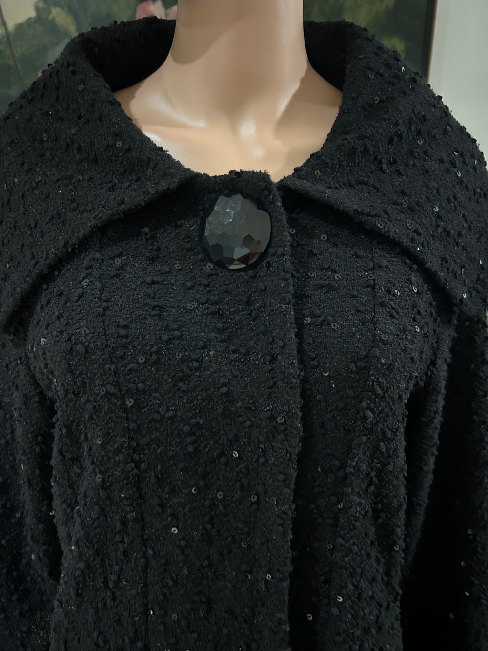 Vintage Joseph Ribkoff rare black high low jacket with scattered sequins